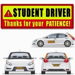 Please Be Patient Student Driver Magnet Car Signs Bumper Sticker Magnetic Decal