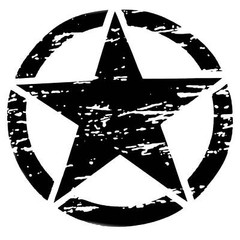 20” Army Star Distressed Vinyl Decal Car Hood Side Body Badge For Jeep Wrangler