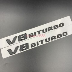 Matte black C63 AMG V8 BITURBO Trunk Emblem Badge Sticker For Mercedes Benz