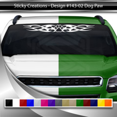 143-02 DOG PAW PRINT Windshield Decal Window Sticker Vinyl Graphic Dog Lover Car