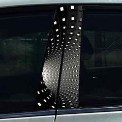 2X Creative Black Space Car Door B Pillar Decals Center Column Sticker
