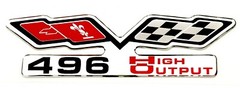 Chevy 496 (FLAGS) EMBLEM Super Sized HO SILVER