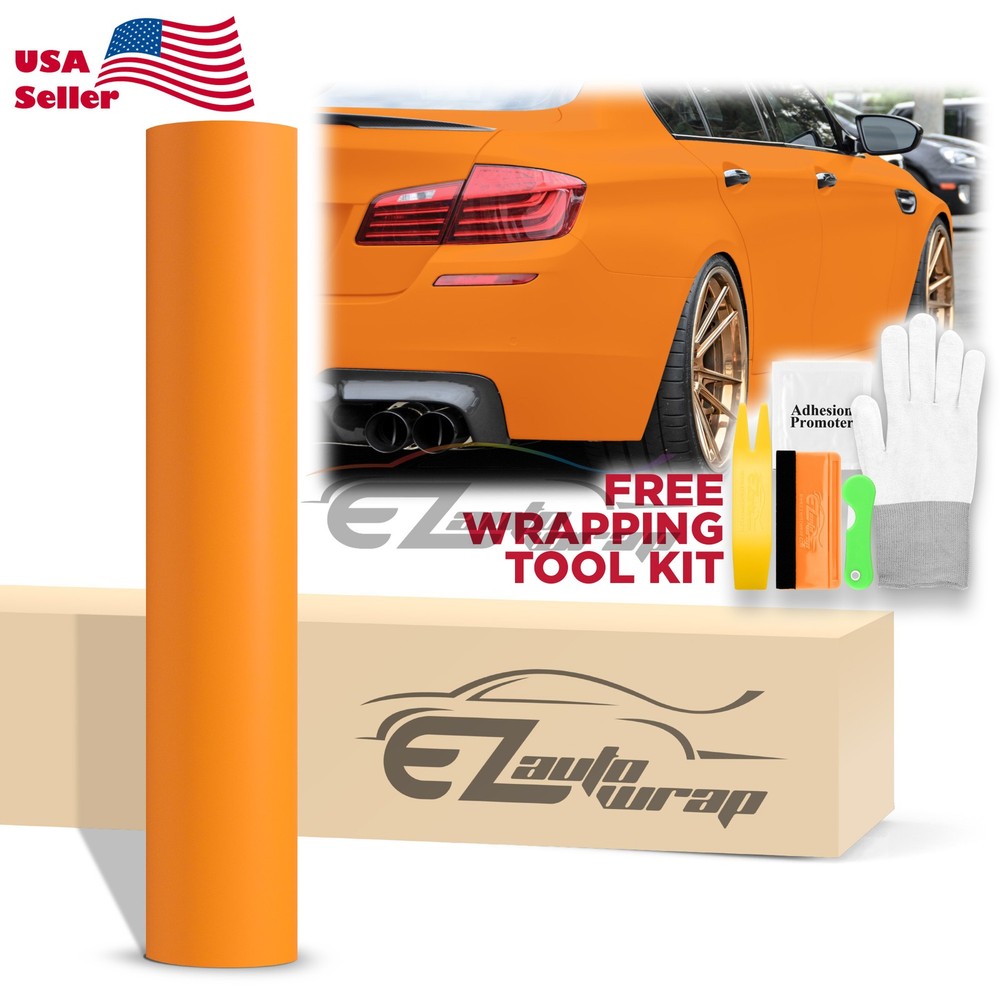 Premium Ultra Matte Flat Flame Orange Auto Vinyl Wrap Sticker Decal Sheet Film