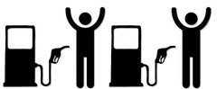 Gas Pump Robbing Me -Two 5″ Black Vinyl Decals Car Truck SUV RV Camper Trailer