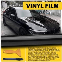 *1.5m Gloss Black Vinyl Wrap Car Sticker Film Decal Bubble Free scraper