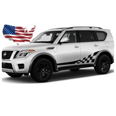 Checker Side Door Racing Stripes – Fits 2017-2024 Nissan Armada Patrol
