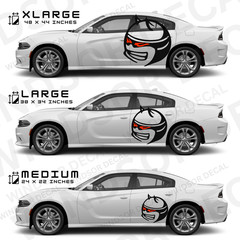 XL RED EYE Cat Pack Bee Head Car DECAL Both Sides fits Charger/Challenger Pair