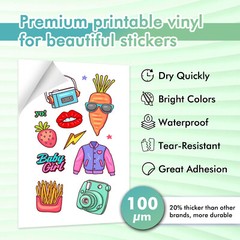 100 Bulk Koala Printable Vinyl Sticker Paper Waterproof Matt White Inkjet Cricut