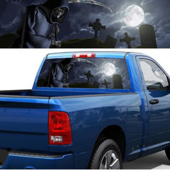 Grim Reaper Cemetery Rear Window Graphic Decal Sticker Car Truck SUV Waterproof