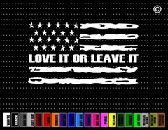 Love It Or Leave It American Flag Distressed 4×4 Car Sticker Window Vinyl Decal