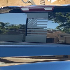 1x Back Middle Window American Flag Sticker For 2019-2022 Chevy Silverado Sierra