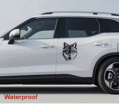 WOLF DOG HUSKY HEAD LED AQUA BLUE EYES 6” INCH UV Resistant Vinyl Sticker Decal