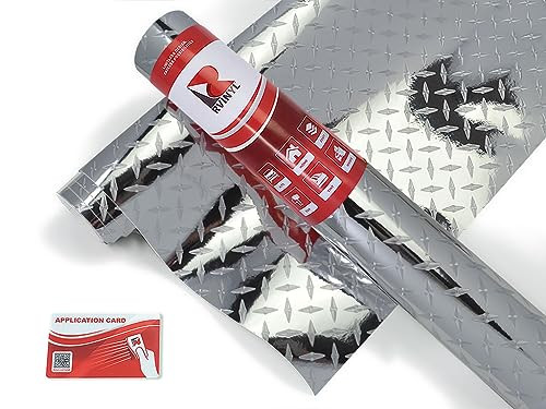 Rwraps Graphic Film Vinyl Simple Curve Wrap Sheet Roll Diamond Plate – 1ft x 2ft
