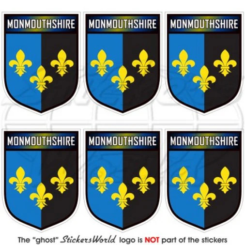 MONMOUTHSHIRE County Shield Wales UK Monmouth 40mm (1.6″) Stickers Decals x6