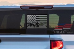 2019-2023 Chevy Silverado Sierra Back Middle Window American Flag Outdoor Scene