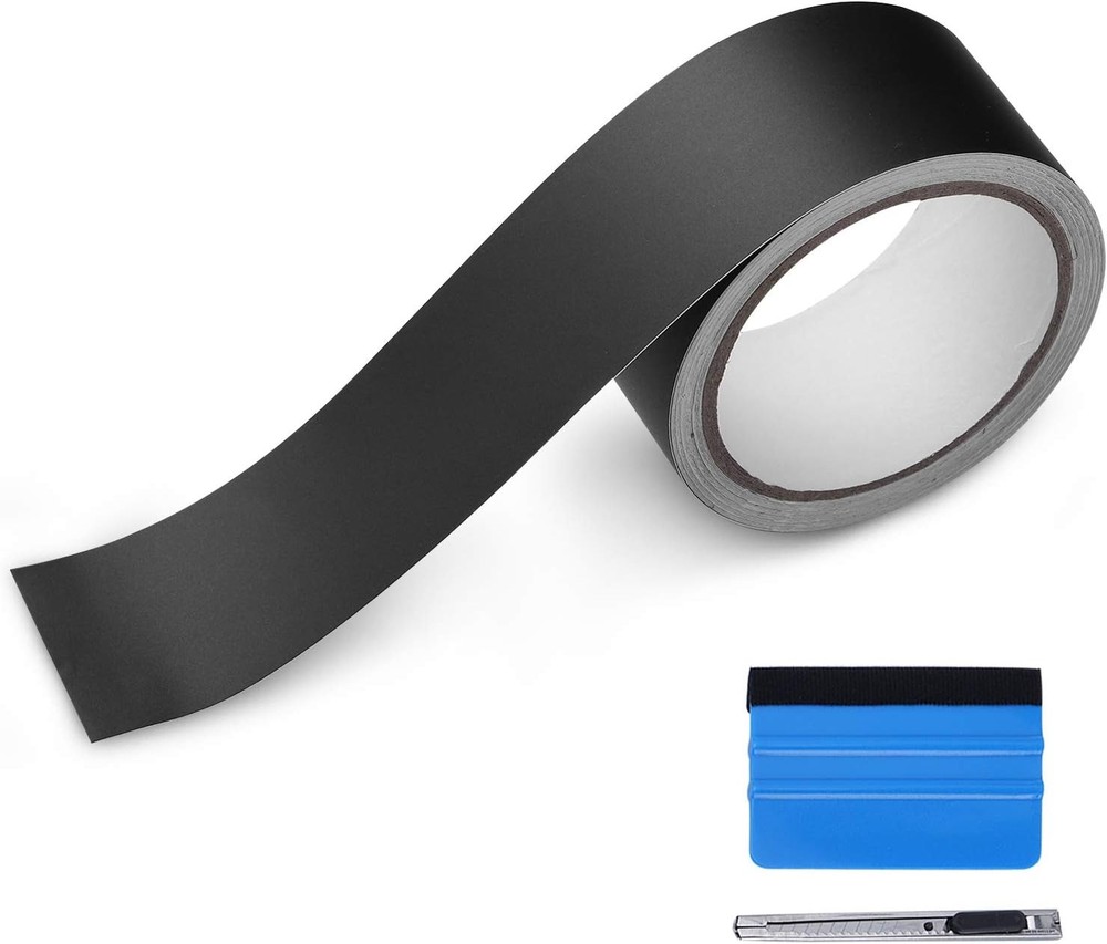 2″ x 30 Ft High Matte Vinyl Tape for Black Out Chrome Delete Window Trim