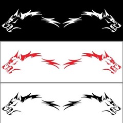 2PCS Wolf Graphics Car Decal Car Body Side Sticker Self-Adhesive Exterior Decor