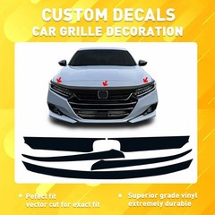 Chrome Delete Blackout Overlay for 2021-2022 Honda Accord Front Upper Gri D