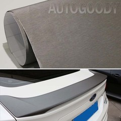 12″ x 60″ Gray Brushed Aluminum Vinyl Film Wrap Sticker Decal Air Bubble Free