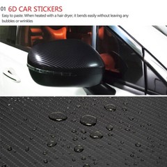 6D Car Auto Accessories Car Interior Wrap Sticker Carbon Fiber Glossy Vinyl Film