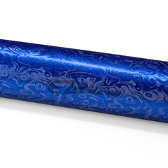 PET Damascus Steel Forged Carbon Fiber Royal Blue Car Vinyl Wrap Decal Sticker