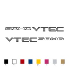 2pcs SOHC VTEC (16″ x 1.125″) Vinyl Decal Sticker for Honda Civic Si EK B16A