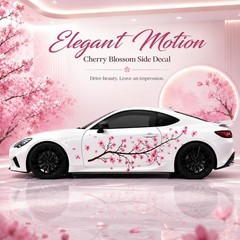 2PCS Sakura Cherry Blossom Car Livery, Japanese Theme Side Car Vinyl Livery, …
