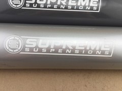 2 Pack Supreme Suspensions Racing Decals Stickers 1.5″ x 8″ White Letters Vinyl