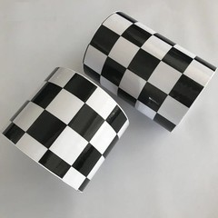 Black White Checkered Flag Vinyl Wrap Glossy Car Motorbike Decal Air Release