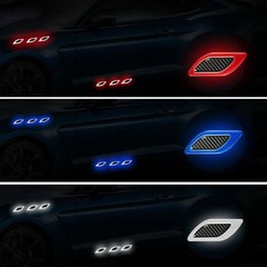 6Pcs Cool Red/Blue/White/Yellow/Green PVC 9cm x 3.5cm Car Reflective Stickers