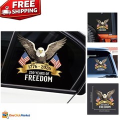 Patriotic 250 America Decal: Fade Resistant Vinyl Sticker for All Vehicles