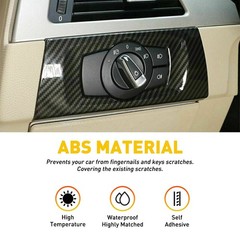 Real Carbon Fiber Headlight Switch Frame Cover Trim for BMW 3 Series E90 J