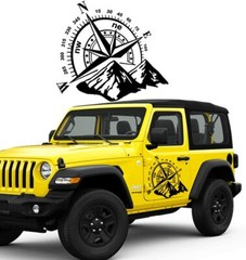 24″x20″ Mountain Compass Graphics Sticker for SUV Car Hood Body Side Doors Black