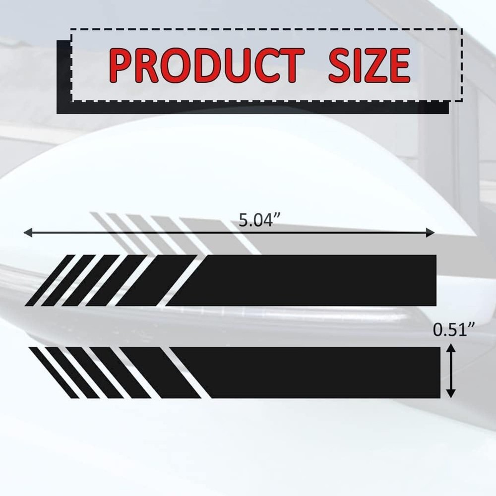 2pcs Car Rear View Mirror Stickers Decor, Waterproof for Car Truck (Black)