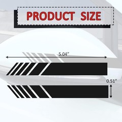 2pcs Car Rear View Mirror Stickers Decor, Waterproof for Car Truck (Black)