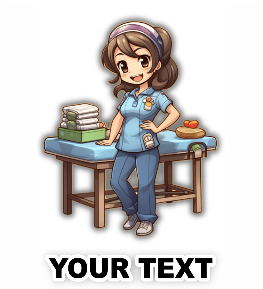 Set of 2 Massage Therapist Decal Stickers with Free Custom Text