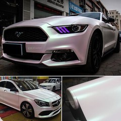 Flexible Car SUV Motor Wrap Pearl Glossy Satin Metal Vinyl Sticker Dawn White US