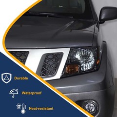 Black Headlight Sticker Film Precut Headlamp Tint For Nissan Frontier 2009-2017