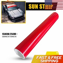 Sun Strip Visor Premium Vinyl 60″x10″ Windshield Banner Cast Film PVC Red