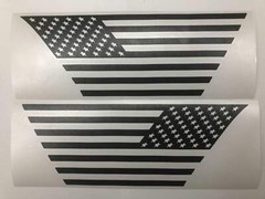 Premium Cast Matte Black Vinyl Flag Decals for Wrangler JL and Gladiator Fender