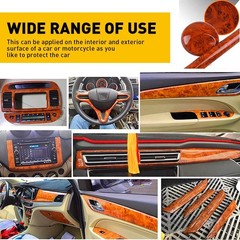 Auto Interior Wood Grain Textured Glossy Vinyl Wrap Sticker Decal Sheet Film DIY