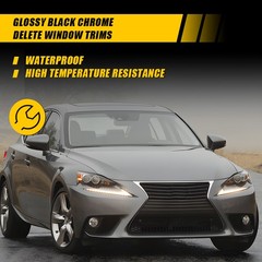 For Lexus IS (Sedan) 14-20 Glossy Black Chrome Delete Blackout Window Trim 1-10
