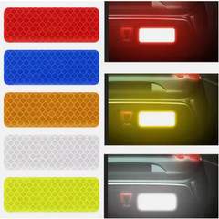 20 pcs Reflective Stickers Car Bumper Stickers Night Warning Anti-Collision Tape