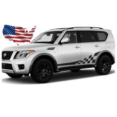Checker Side Door Racing Stripes – Fits 2017-2024 Nissan Armada Patrol