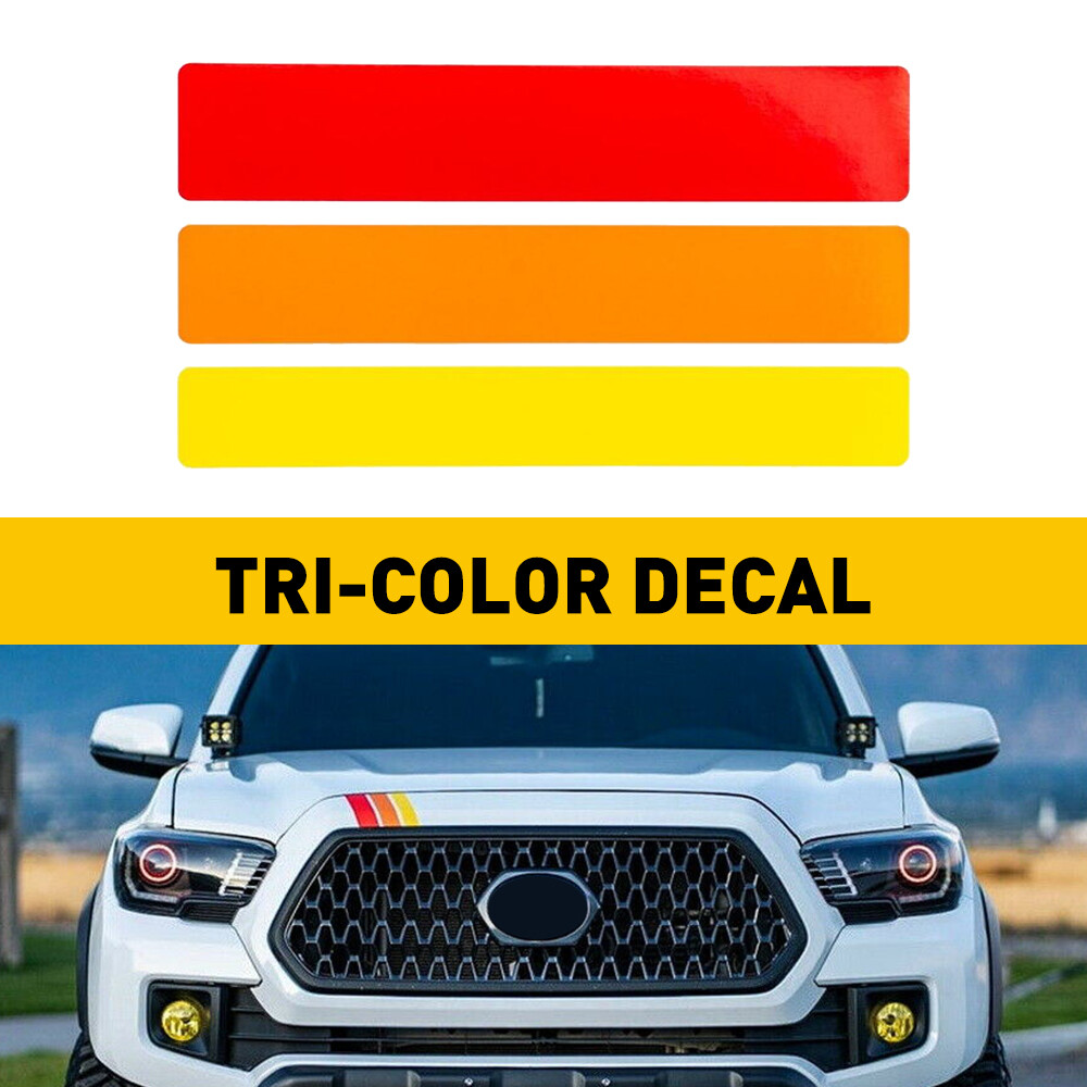 Classic Retro Style Tri-Color Stripe Decal Sticker For Toyota/Lexus 3pcs/Set