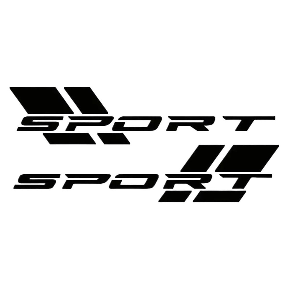 2PCS Car Sport Letter Logo Decal, Reflective Vinyl Decal Sticker 2PCS, Black