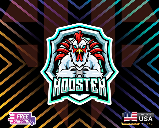 ROOSTER CHICKEN STICKER .CAR, WINDOWN,LAPTOP,ETC LAMINATED 6YEARS+FREESTICKER