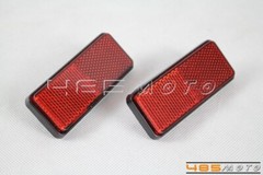 PMMA Motorcycle ATV Rectangle Reflectors Warning Bolt On Reflector Plate -Red