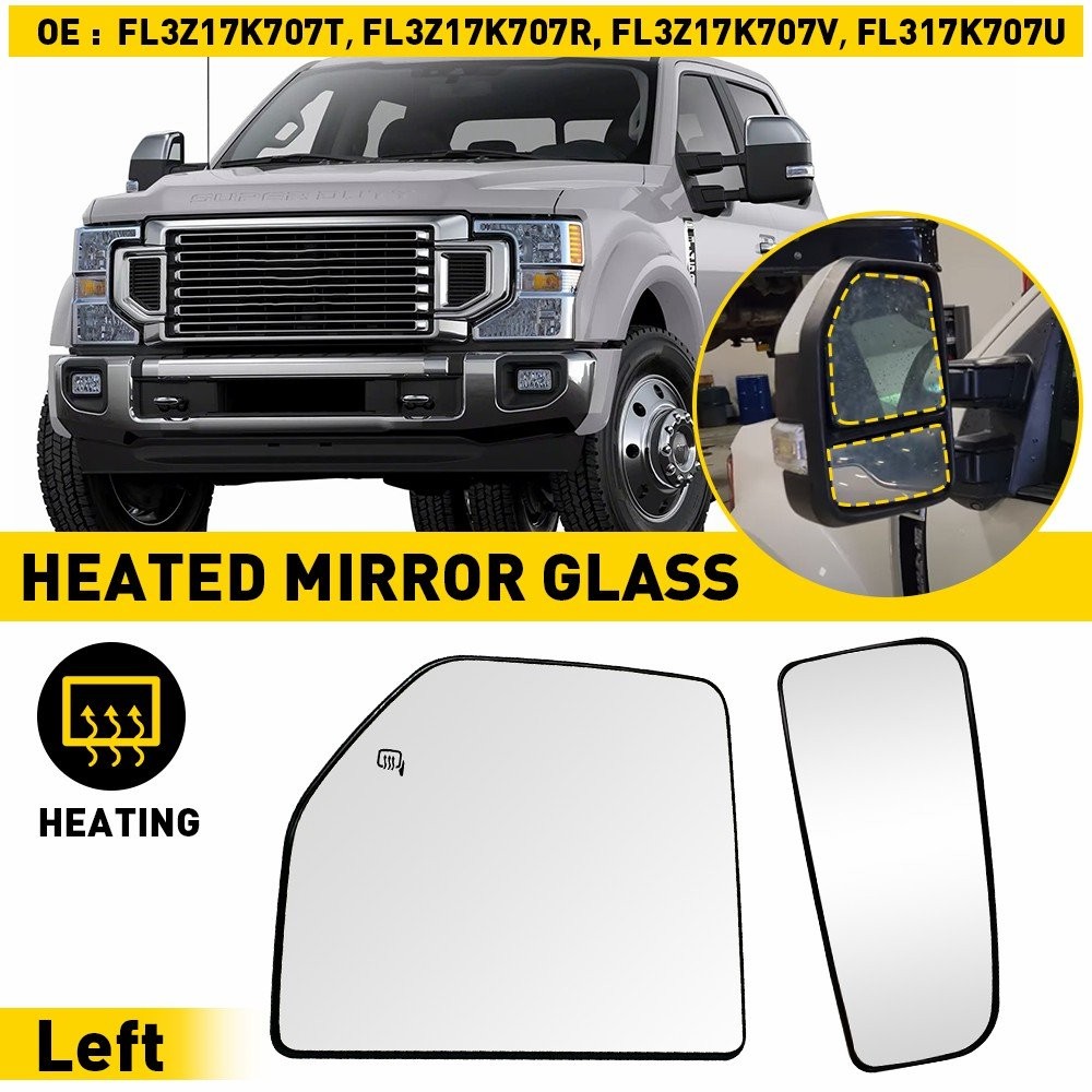 2/4Pcs Tow Mirror Glass Lower Heated Driver Left Side For Ford F150 F250 F350 F5