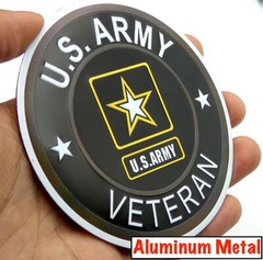 ALUMINUM US Army VETERAN Stickers Military Decals Motorcycle, Car Emblem 3.5″